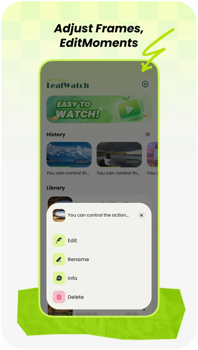 Edit, rename, inspect, and delete videos